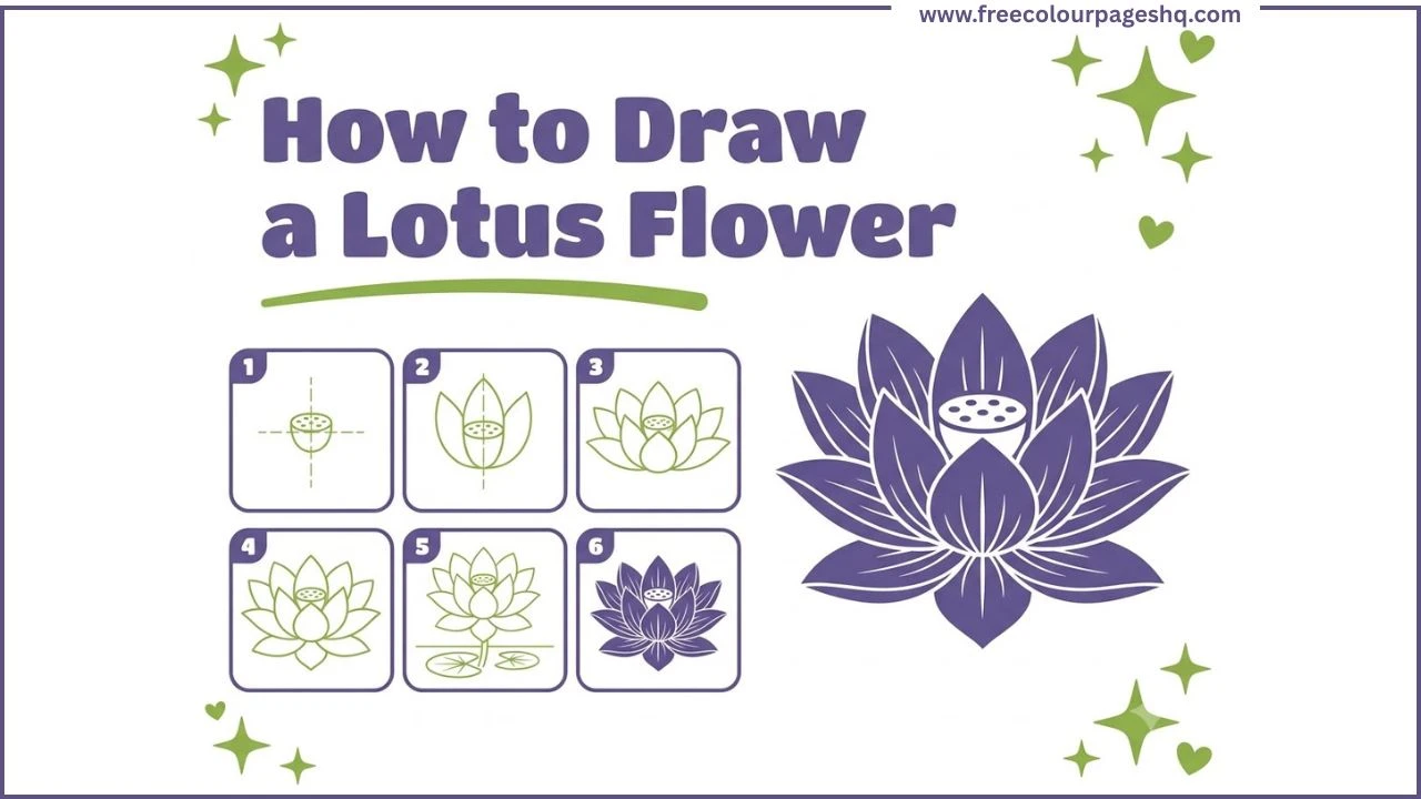 How to draw a lotus flower