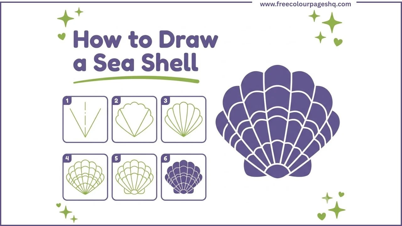 How to draw a sea shell