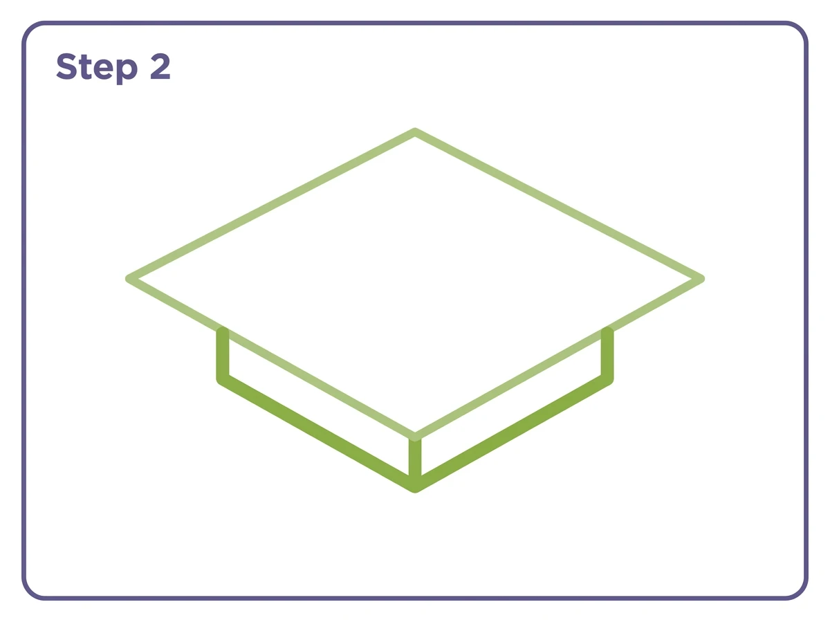 how to draw a graduation hat step 2 depth edges