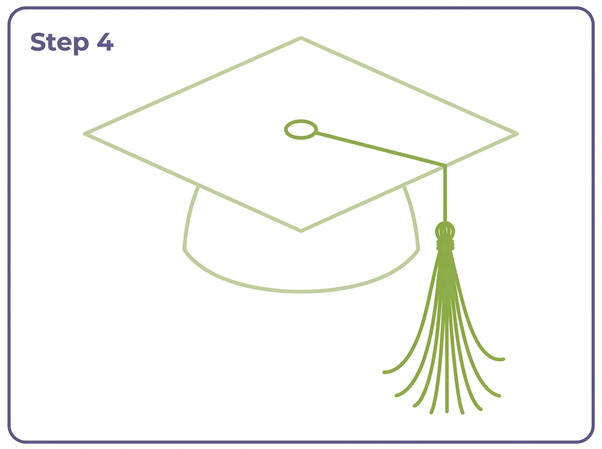 how to draw a graduation hat step 4 tassel button