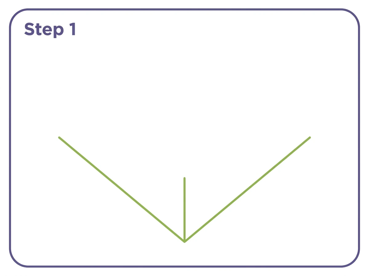 how to draw a sea shell step 1 v shape axis