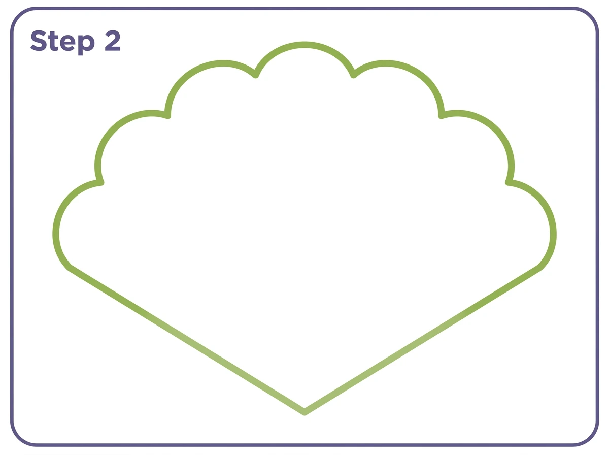 how to draw a sea shell step 2 scalloped fan