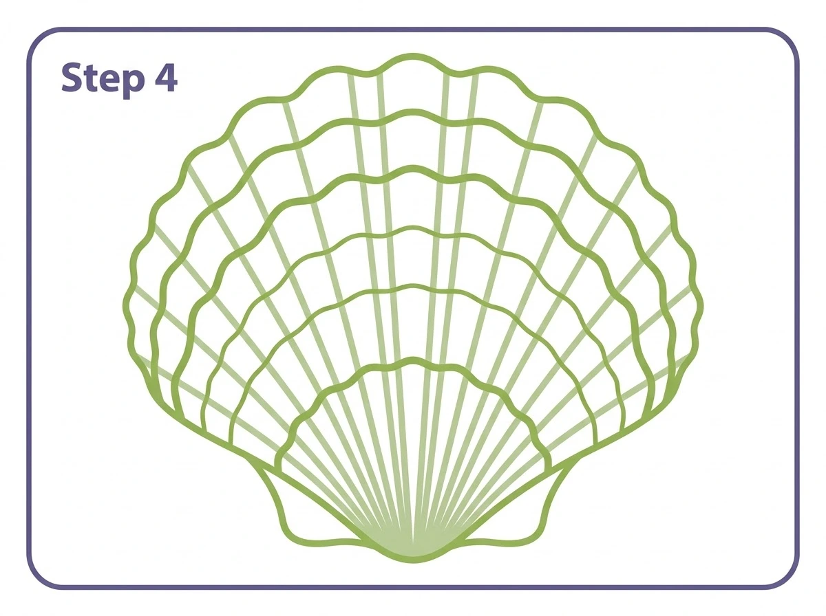 how to draw a sea shell step 4 texture lines