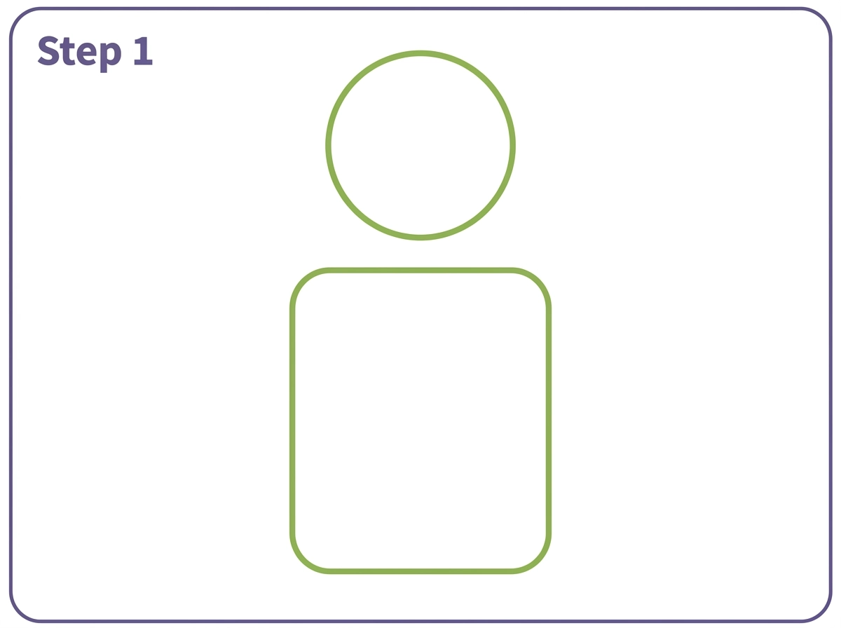 how to draw a simple person step 1 head body guide