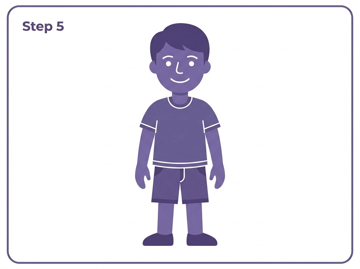 how to draw a simple person step 5 colored final